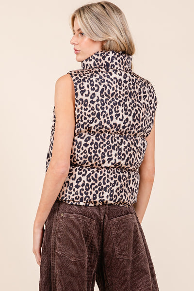 Leopard Puffer Vest