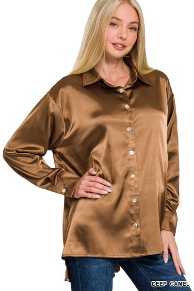 Satin Button Down Shirts