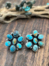 Sterling Turquoise Cluster Earrings