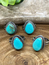 Graceland Thick Roped Single Stone Turquoise Ring