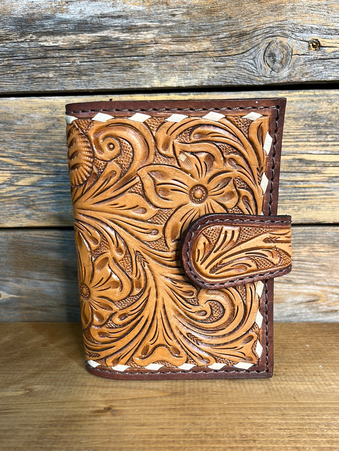 Leather Tooled Snap Wallet