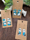 Campion Sterling Turquoise & White Buffalo Mix Slab Earrings