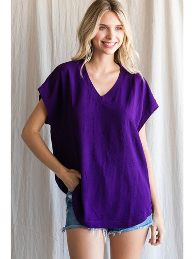 LIbby Short Sleeve V-Neck Blouse