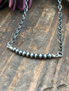 Stanton Link Chain With 4mm Center Navajo Pearls - Silver