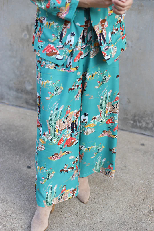 Dally Turquoise Wagon Pants