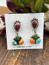 Amaretto Sterling Purple Teardrop Turquoise & Spiny Earrings