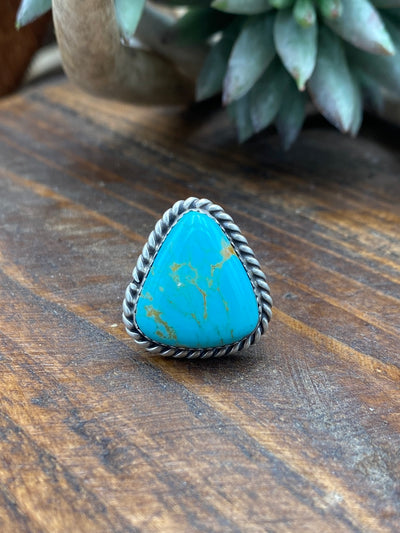 Ava Sterling Roped Oval Turquoise Ring