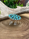 Hada Kingman Turquoise Round Cluster Adjustable Ring