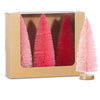 Blush Holiday Set of 3 Bottle Brush Trees - Pink