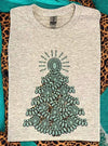 Turquoise Christmas Tree Graphic Tee