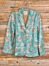 Cowboys Passing Time Turquoise Stretch Suede Blazer Jacket