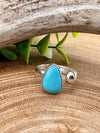 Bayla Teardrop Turquoise Cuff Ring - Adjustable