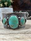 Brazos 3 Stone Kingman Turquoise & Sterling Silver Statement Cuff