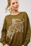 Bull Rider Embordered Sweatshirt