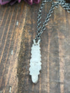 Americano Sterling Link Chain With 5 Stacked Stone Turquoise & Spiny Pendant - 18"