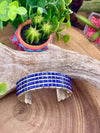 Clear Skies 4 Row Inlaid Lapis Sterling Cuff