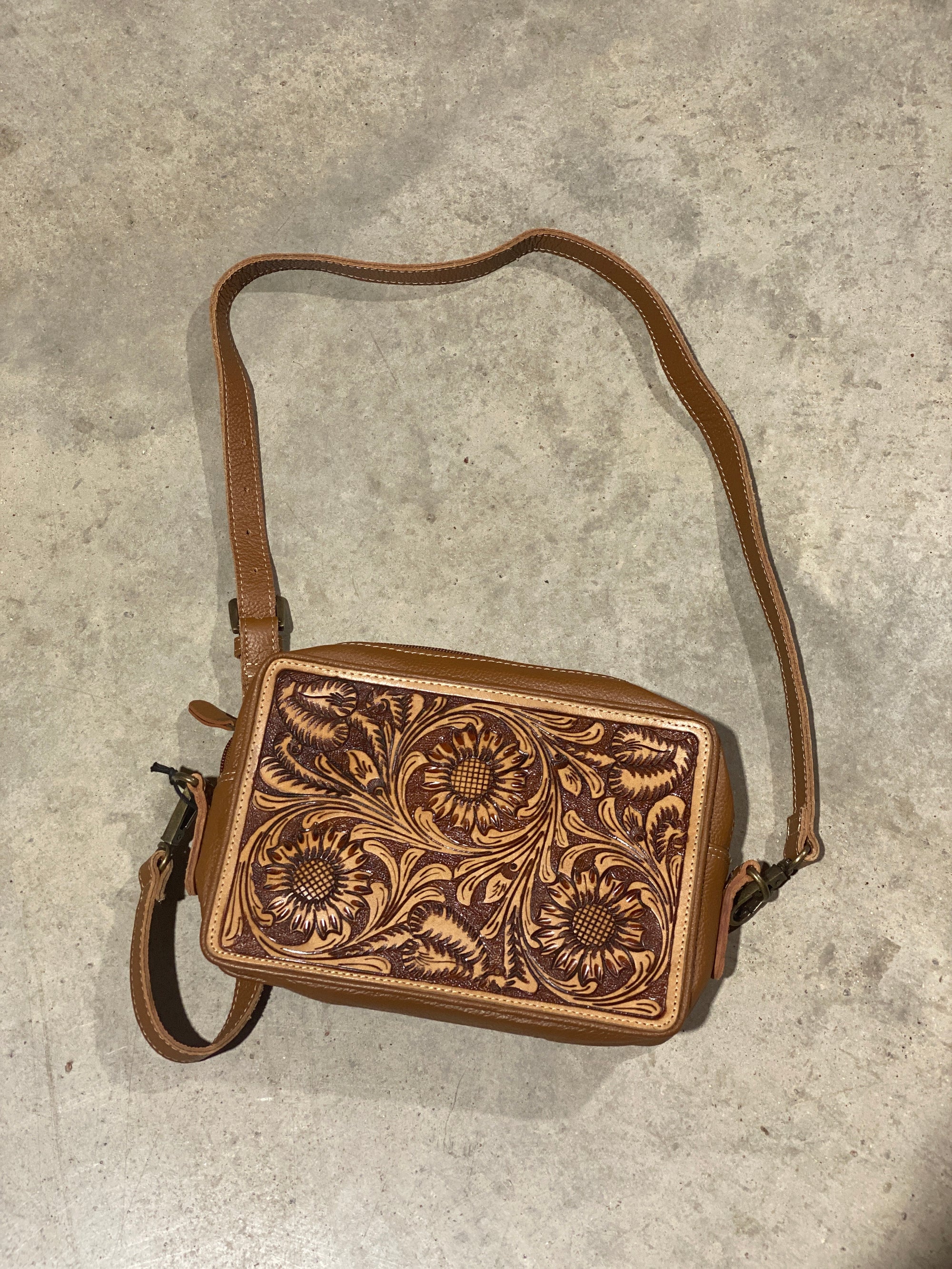 Displaze Hand-Tooled Crossbody