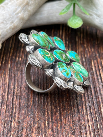 Mesa Turquoise 9 Stone Adjustable Ring