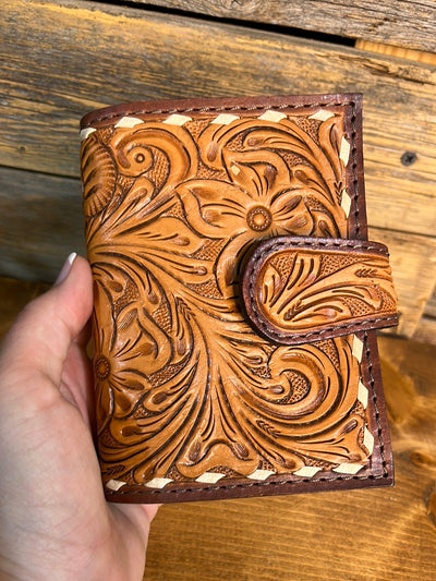 Leather Tooled Snap Wallet