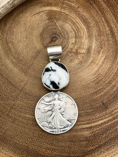 Lexy Single Stone Liberty Walking Coin Pendant