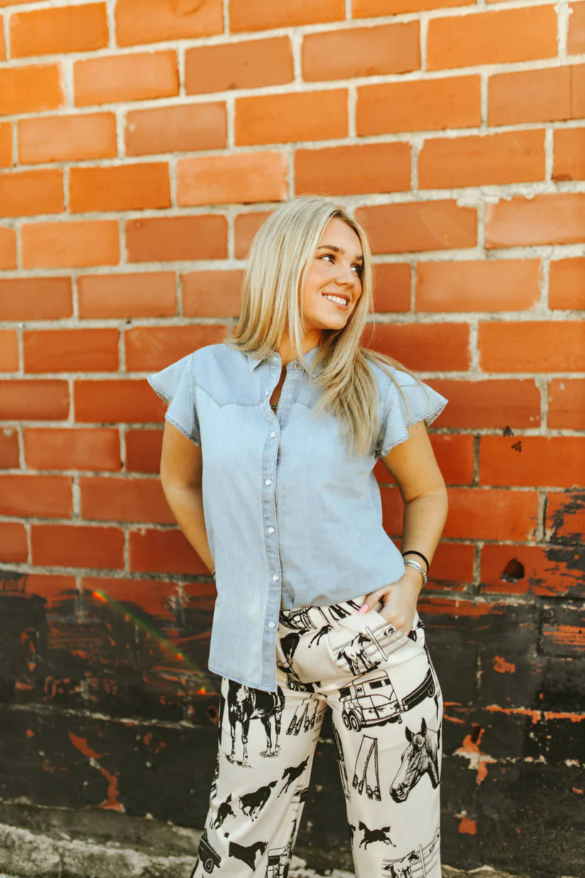 Dainty Denim Blouse