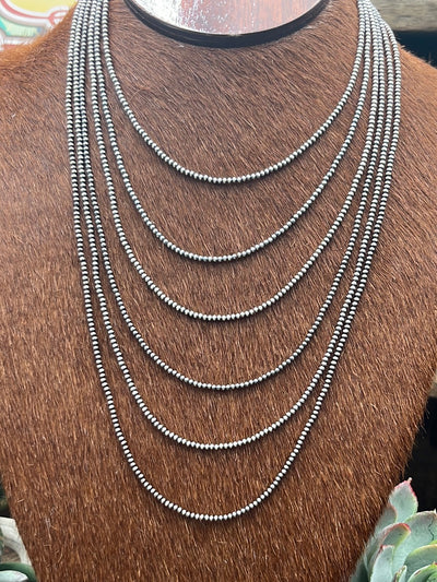 2mm Navajo Pearl Necklace 14-24"