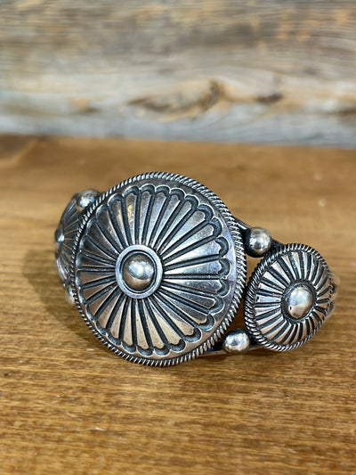 Cheyenne Sterling Triple Concho Cuff