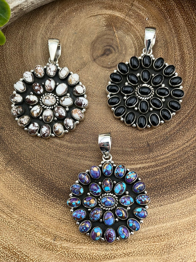 Virginia Sterling Cluster Medallion Pendant