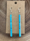 Hunter Triple Stone Turquoise Long Bar Earrings - 3"