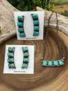 Destiny 4 Stone Bar Turquoise Earrings