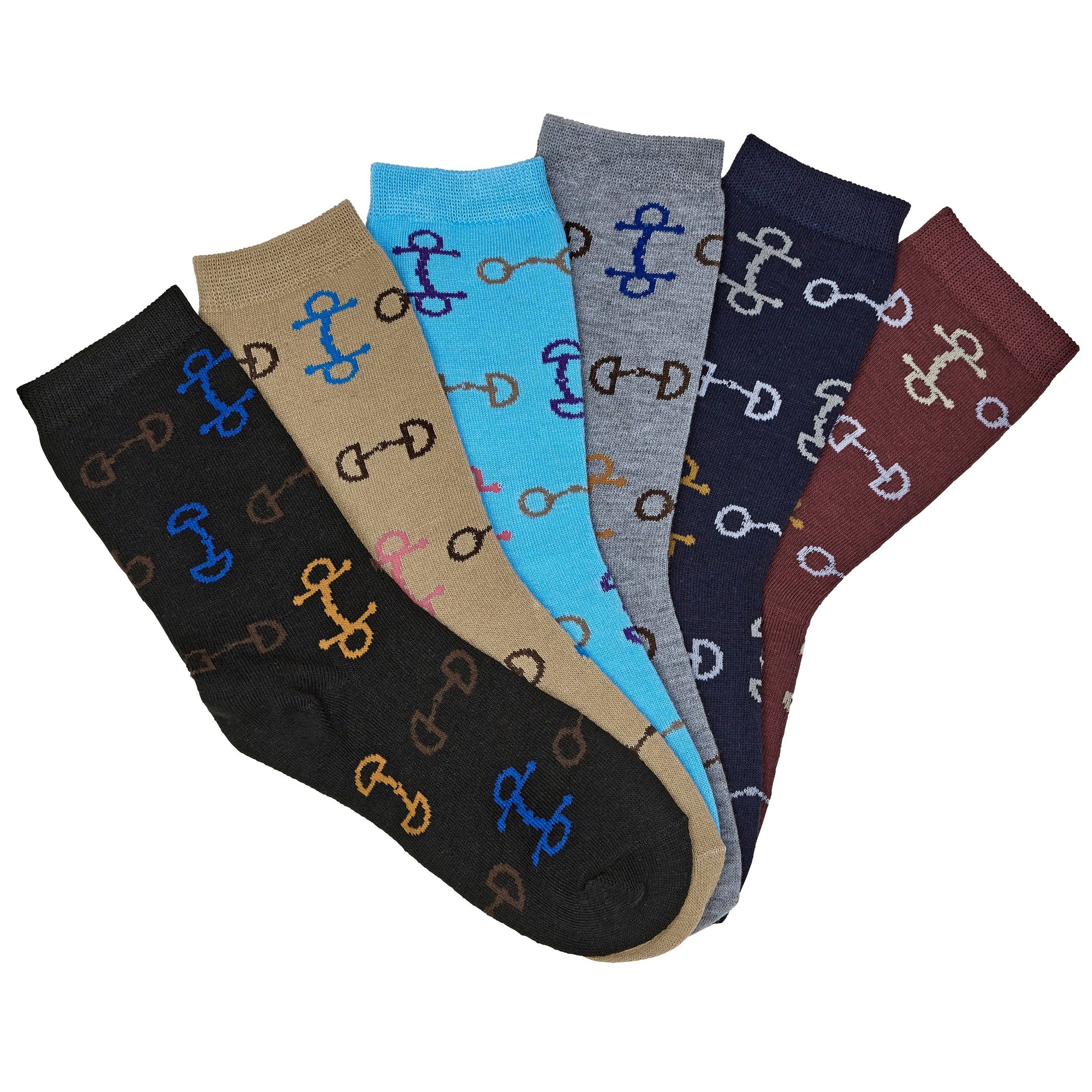 Ladies' "Lila" Snaffle Bits Crew Socks