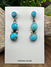 Thelma Stone Post Earrings With Stacked Stone Drop - Turquoise