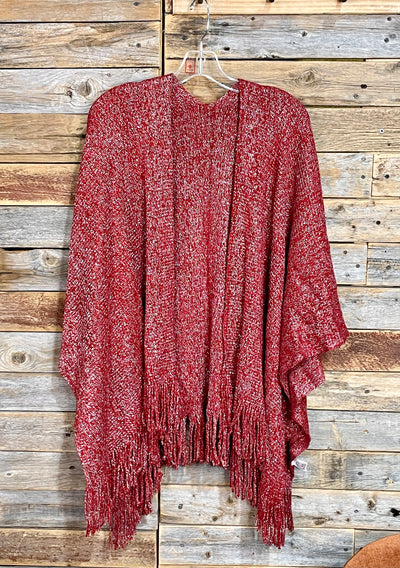 Shimmer & Fringe Shawl Cardigan - One Size