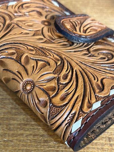 Leather Tooled Snap Wallet