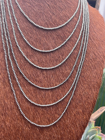 2mm Navajo Pearl Necklace 14-24"