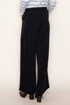 Waist Band Wide Leg Pockets Solid Straight Pants