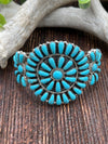 Morocco Side Fan Zuni Cluster Cuff - Turquoise