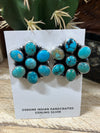 Mix Turquoise Cluster Sterling Earrings