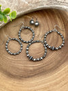 Cindy Fashion Navajo Pearl Stud & Hoop Earring Set - 3 Pairs