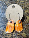 Isabel Sterling Burst Spiny Slab Earrings - Orange