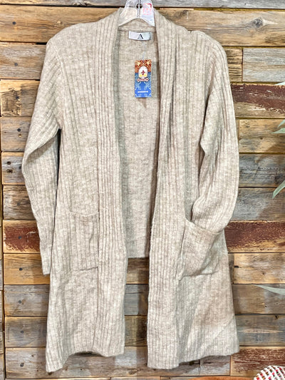 Savannah Hi-Lo Ribbed Cardigan - One Size