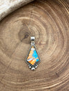 Eisenhower Orange Spiny & Turquoise Mix Pendant