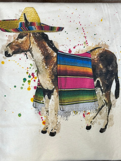 Sombrero Donkey Serape Graphic Tee