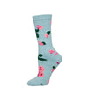 Rose Blossoms Women's Ribbed Socks - Mint Heather