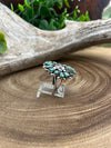 Dandelion Curved Sterling Zuni Cluster Ring - Turquoise