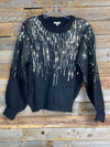 Camden Dripping Sequins Sweater - Black