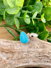 Bayla Teardrop Turquoise Cuff Ring - Adjustable