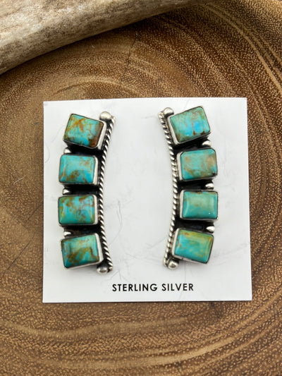 Destiny 4 Stone Bar Turquoise Earrings