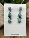 Thelma Stone Post Earrings With Stacked Stone Drop - Turquoise