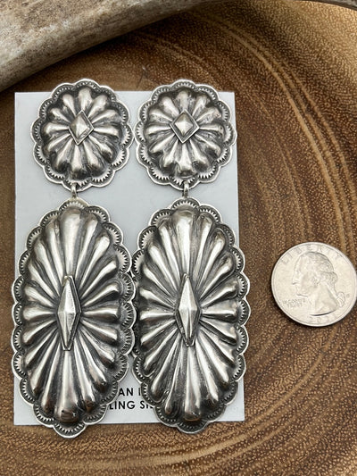 Emma Sterling Silver Concho Earrings